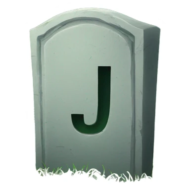 tombstone with the letter J on grass sticker