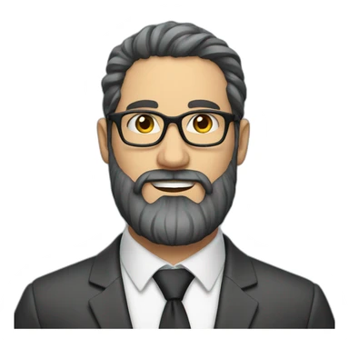 A Jewish man with a beard, rare hair and glasses in a business suit sticker