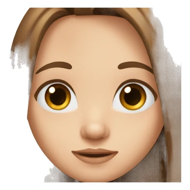 Girl, straight shoulder long straight brown hair, blue eyes  sticker