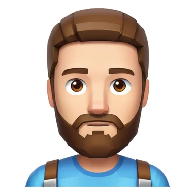 Steve from Minecraft movie with beard sticker