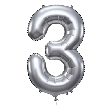 aluminum balloon shaped like number six sticker