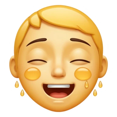 face with awkward smile, sweat drop, and closed eyes, showing cringe and laughter sticker