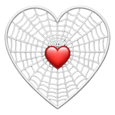 An heart emoji made up of SPIDER web without SPIDER sticker