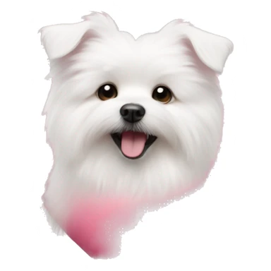 Pink heart with dog bichom frise inside  sticker