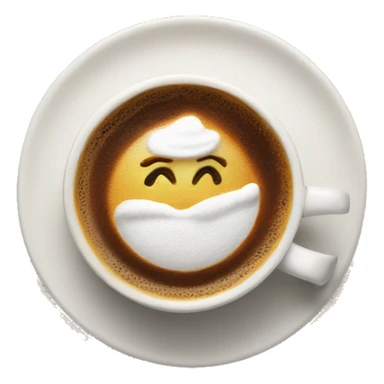 Hot coffee on a plate with foam decorations  sticker