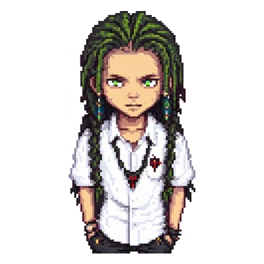 vampire boy with dreadlocks and a white shirt sticker