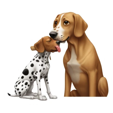 A brown Dalmatian eats a ginger man sticker