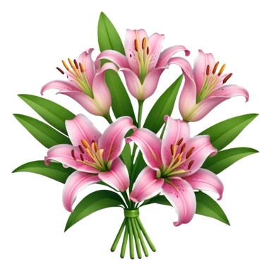 Pink lily ￼bouquet sticker