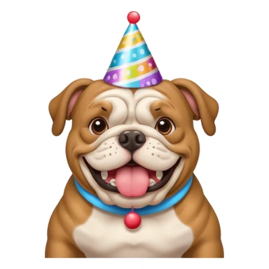 A Bulldog celebrating his birthday sticker