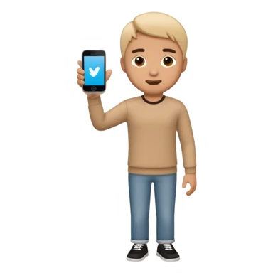 a single full body 3D bitmoji showing the action of contact us sticker