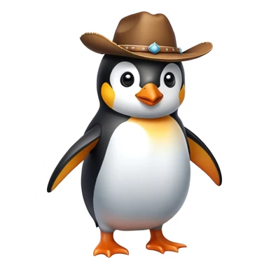 Penguin with cowboy hat sticker