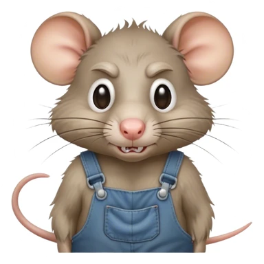 angry-rat disheveled long-nose wearing-overalls sticker