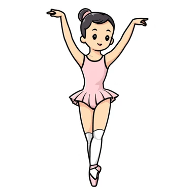 Ballet dancer in a leotard holding number 1 sticker