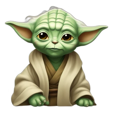 Yoda qui caresse un chat sticker