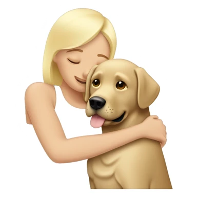 Labrador beige in Blonde Woman and men hug  sticker