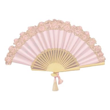 Rococo hand fan pale pink  sticker