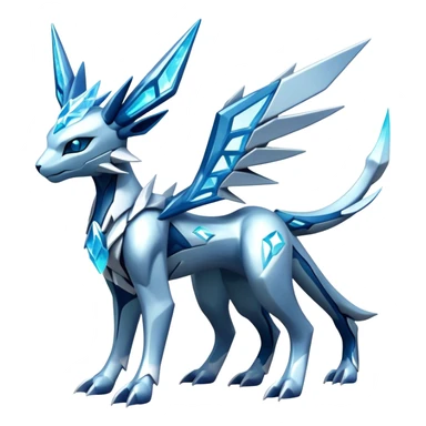 Futuristic Kyurem-Glaceon-dialga-suicune-hybrid, full body sticker