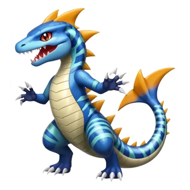 Meloetta-Garchomp-Feraligatr-Pokémon-Fakémon-fusion-hybrid-creature sticker