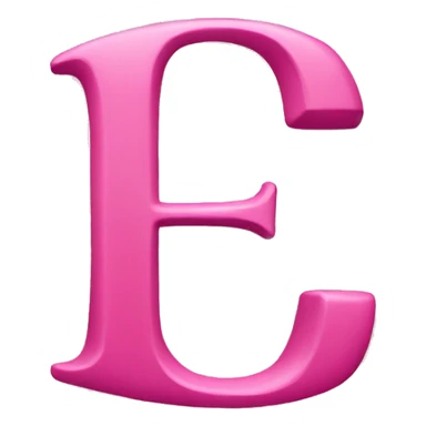Letter E in pink color sticker