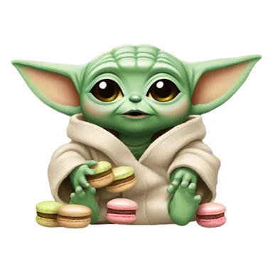 Baby Yoda with macaron  sticker