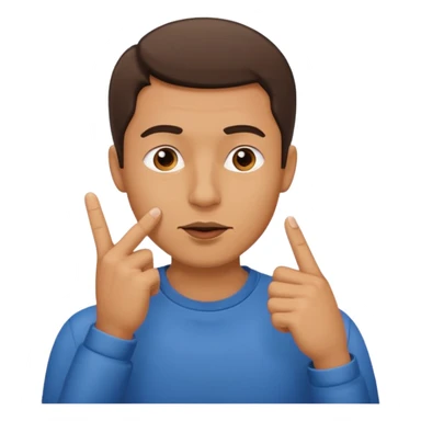 man showing shh to be quiet sticker