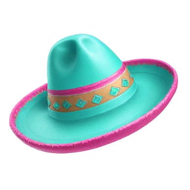 Realistic isolated pink and turquoise  sombrero  sticker