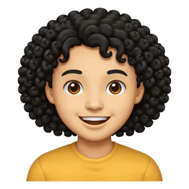 make this emoji lightskin with curly black hair sticker