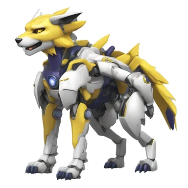WereGarurumon-Renamon-Medabot-Mecha full body sticker
