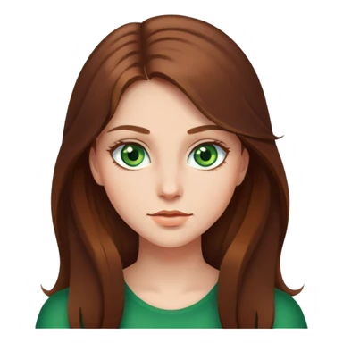 Long and brown hair, green eyes girl sticker