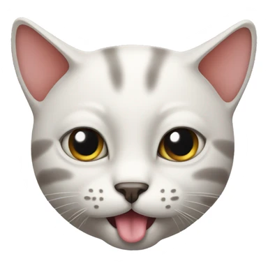 Cat with tongue out and crossed eyes sticker