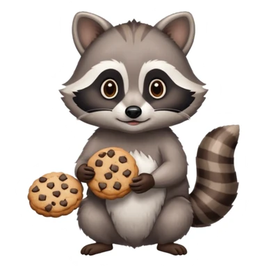 A raccoon is holding a cookie in his hands sticker
