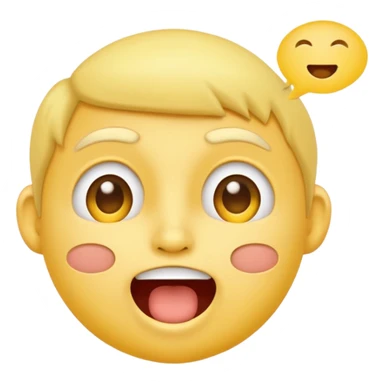 classic yellow face comment emoji with open mouth and friendly expression, speech bubble sticker