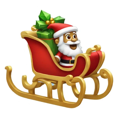 red Santa sleigh sticker