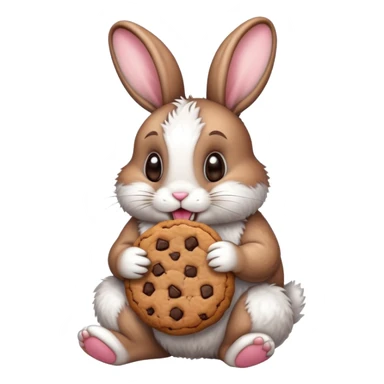 Bunny eating a cookie sticker