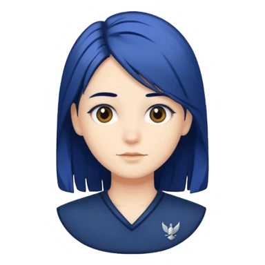 Navy blue hair with white streaks  sticker