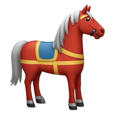 Red wooden horse with Swedish design sticker