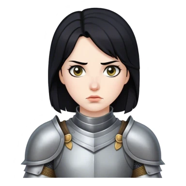 woman knight black hair sticker
