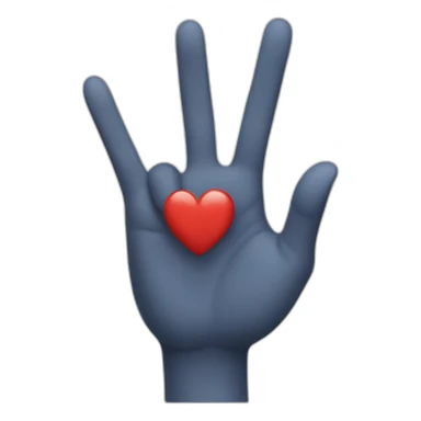 A hand doing a Korean love sign sticker