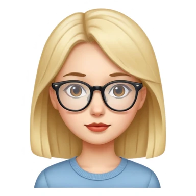 Girl with glasses on sticker