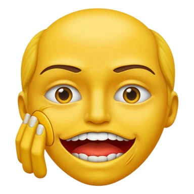 Emoji jaune qui ce mord les doigts comme si il draguait sticker