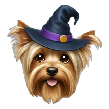 Yorkshire-terrier chapeau sorcière sticker