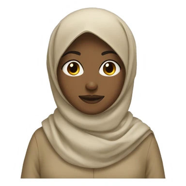 Girl wearing beige hijab sticker