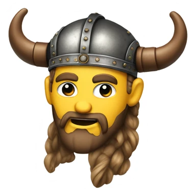 Waving Viking Emoji in Steampunk Style sticker