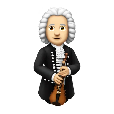 Johann sebastian bach holding alto recorder sticker