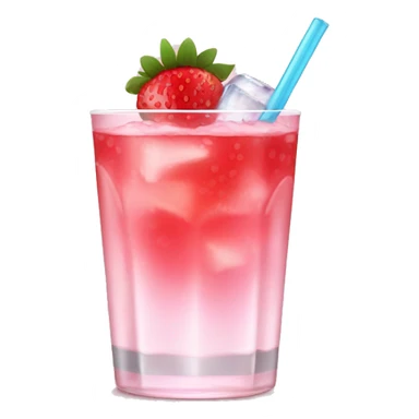 strawberry pink drink with ice sticker