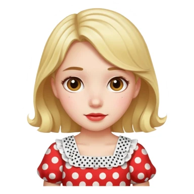 polka dots girl white sticker
