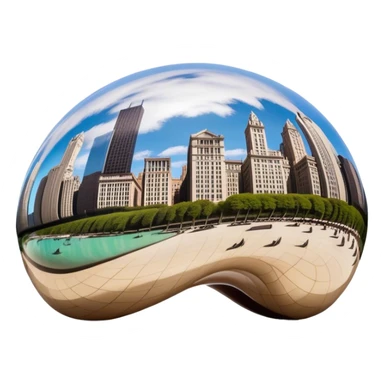 Chicago bean with city reflection sticker