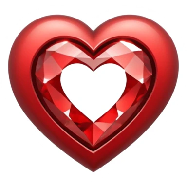 A hollow circle with a heart in it, inside the heart is a diamond sticker