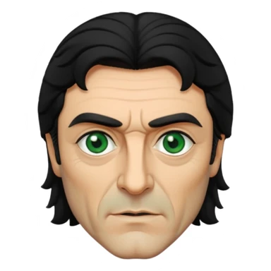 Ian McShane with green eyes, black hair sticker