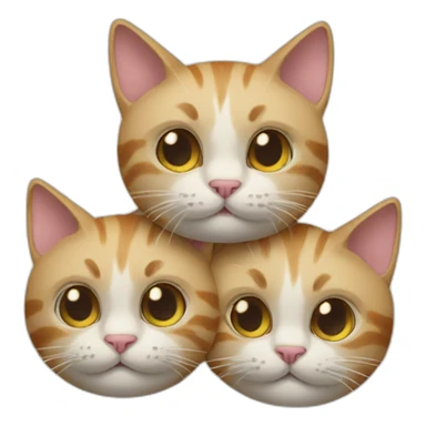 cat with three heads sticker